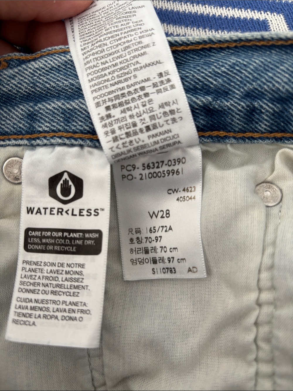Levi's Light Blue Distressed Denim Cutoff Shorts - Picture 7 of 8